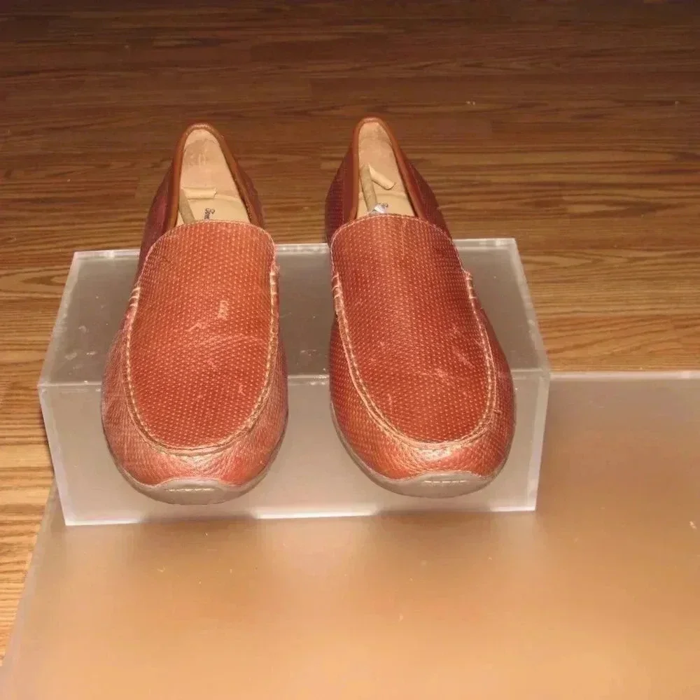 TOMMY BAHAMA Orion Leather Brown Driving Style Slip-On Loafers Shoes Size 12